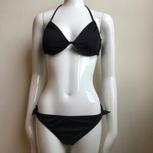 Billabong BLUE CRUSH era Vintage black solid underwire top set RARE bikinico